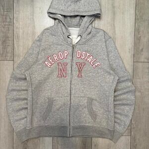Vintages Grey Aeropostale NY zip up hoodie MEN SIZE‎ L